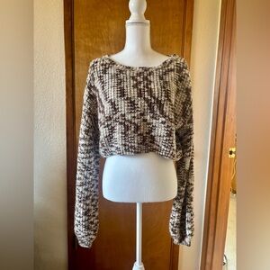 L'ATISTE Brown and Cream Knit Sweater
